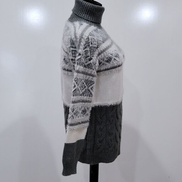 Coco Y Club Cable Knit Fair Isle Sweater Small Cottagecore Boho Minimalist Ski - Picture 6 of 9